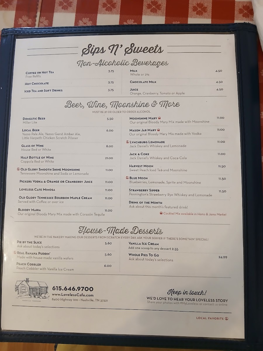 The Loveless Cafe Menu - Image 3