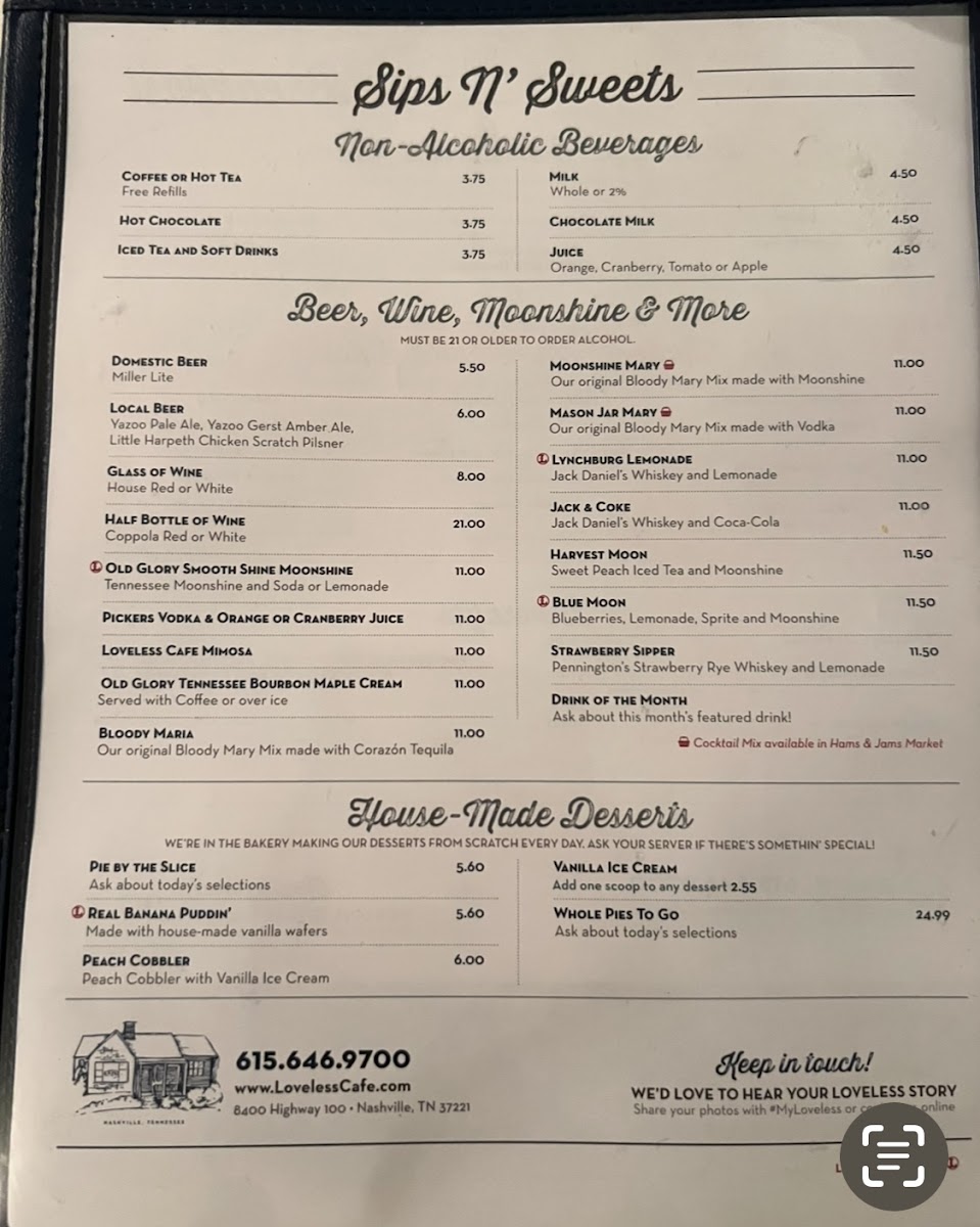 The Loveless Cafe Menu - Image 6